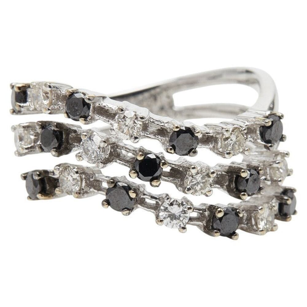 Unbranded 18K White Gold Ring Black Diamond